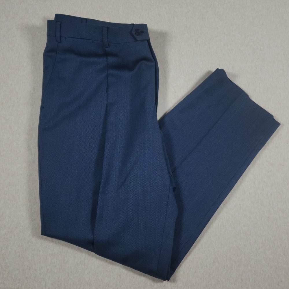 Hart Schaffner Marx 100 Wool Pleated Dress Pants Suit Trousers Mens 40R Blue